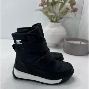 Sorel Whitney II Strap Waterproof Boot Black NV3919-010 Kid 7 NWOB